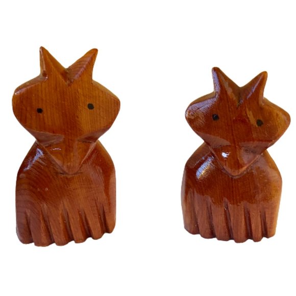 Vintage Wood Hinged Box with Lid + 2 Hand Carved Kitty Cats Middle East - Picture 13 of 15